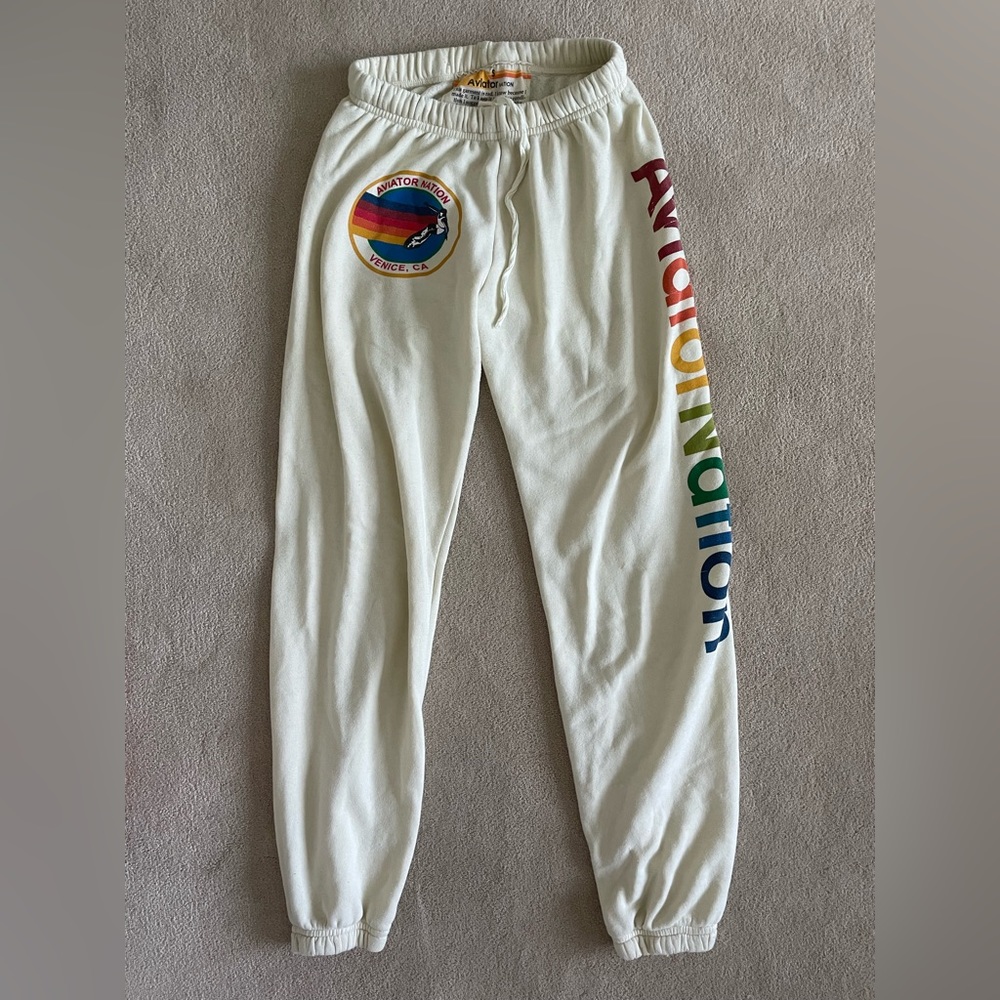Aviator Nation Sweatpants - Vintage White